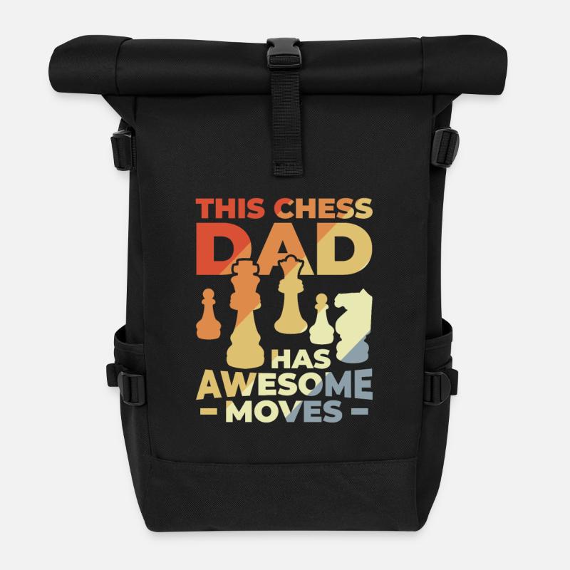 Schach Papa - Rolltop Rucksack - Schwarz