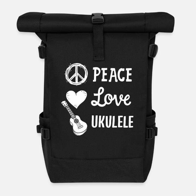 Ukulele Ukulele-Spieler - Rolltop Rucksack - Schwarz