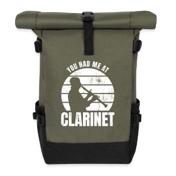 Citation drôle de clarinettiste - Sac à dos roll top - olive/noir - Devant