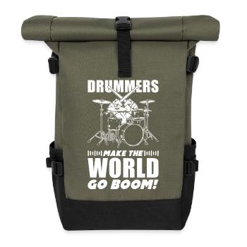 Drummer Quote Gift Drums - Sac à dos roll top - olive/noir - Devant