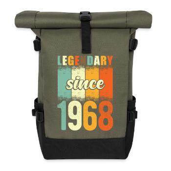 Legendary since 1968 Retro Vintage Birthday - Roll Top Backpack - olive/black - Front