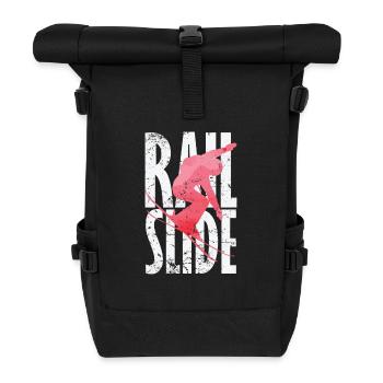 Rail Slide Skiing - Roll Top Backpack - black - Front