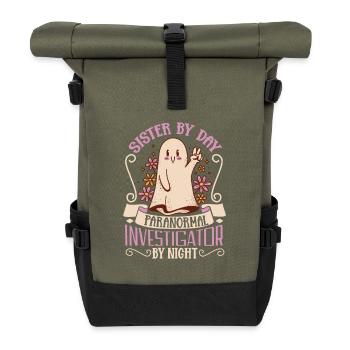 Schwester ist Geisterjäger - Rolltop Rucksack - Olive/Schwarz - Vorne