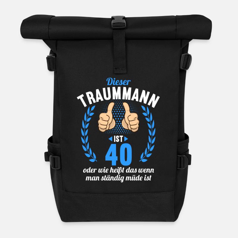 Dieser Traummann ist 40 Jahre 40 Geburtstag - Rolltop Rucksack - Schwarz