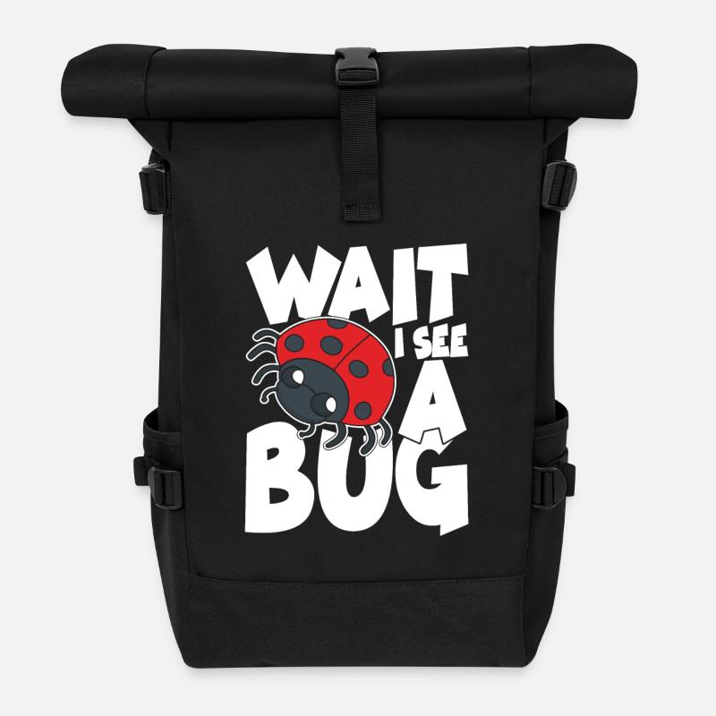 Wait i see a bug - Rolltop Rucksack - Schwarz