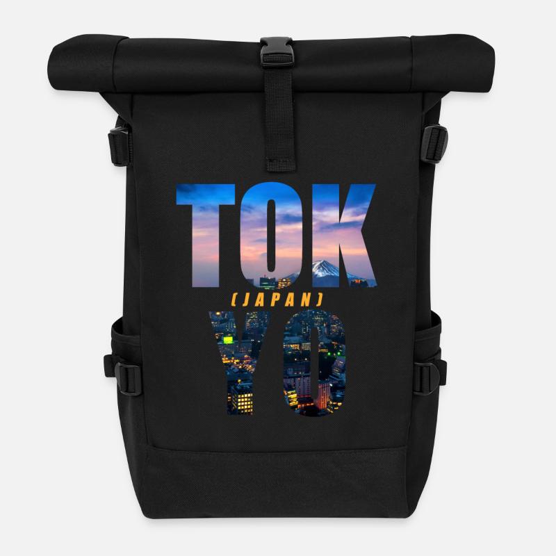 Tokyo Japan Souvenir - Rolltop Rucksack - Schwarz