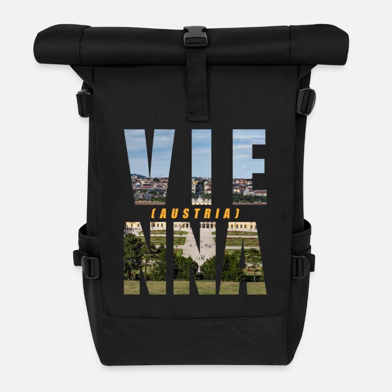 Wien Österreich Souvenir - Rolltop Rucksack - Schwarz