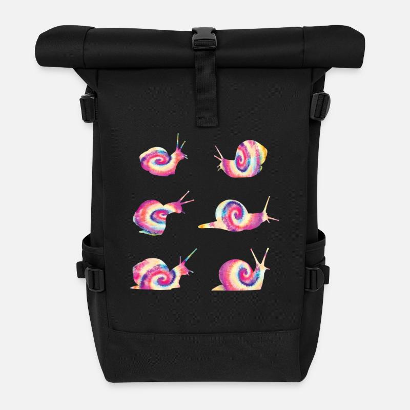 Schnecke DYE TIE Vintage Schnecken - Rolltop Rucksack - Schwarz