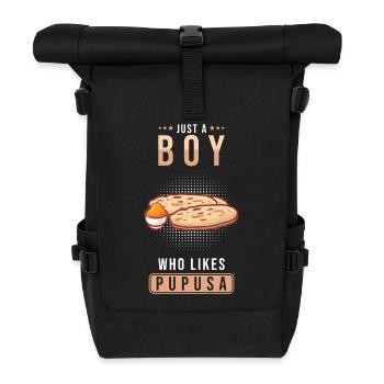 Pupusa Food Salvadorianisches Gericht Tortilla - Rolltop Rucksack - Schwarz - Vorne