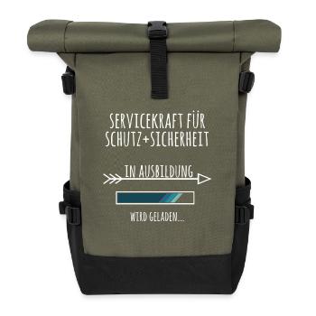 Servicekraft für Schutz und Sicherheit Ausbildung - Rolltop Rucksack - Olive/Schwarz - Vorne