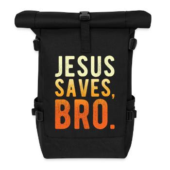 Jesus Rettet Bruder - Rolltop Rucksack - Schwarz - Vorne