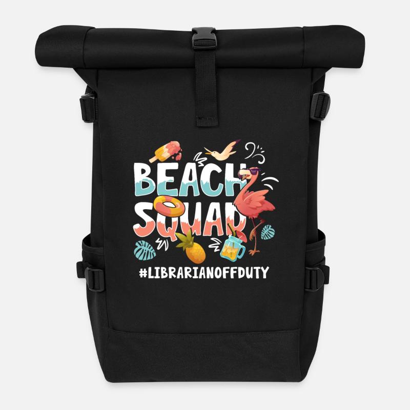 Bibliothekar Ferien Strandgruppe - Rolltop Rucksack - Schwarz