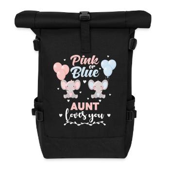 Pink Or Blue Aunt Elephant - Roll Top Backpack - black - Front