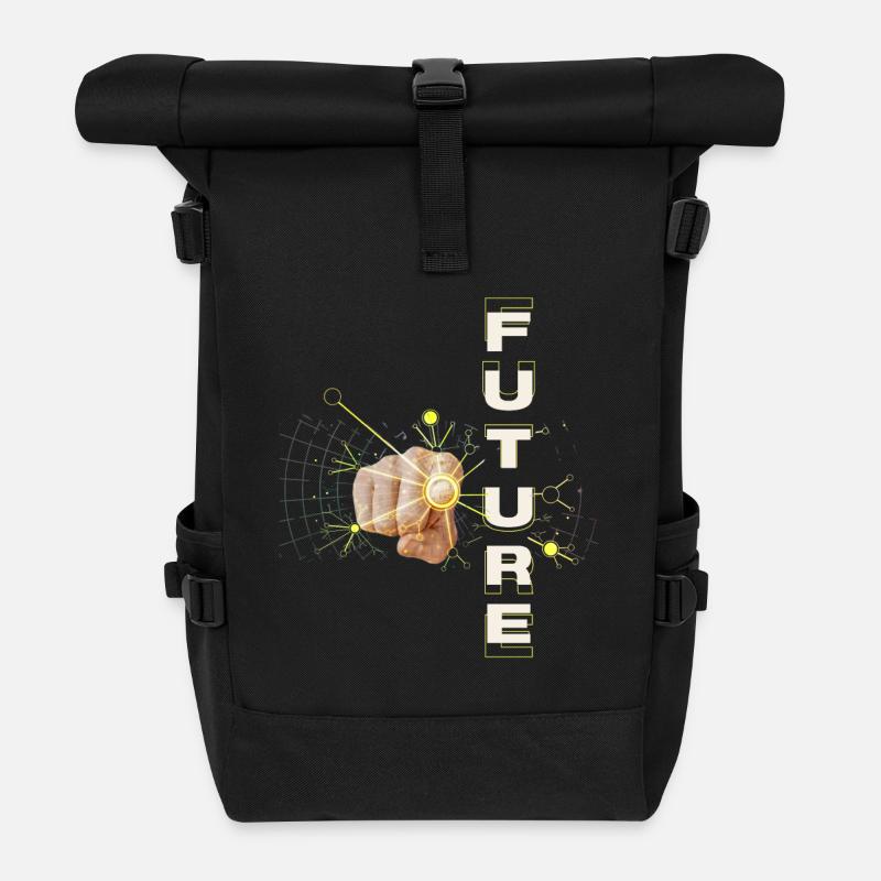 Zukunft jetzt: KI, IoT & Blockchain im Alltag - Rolltop Rucksack - Schwarz