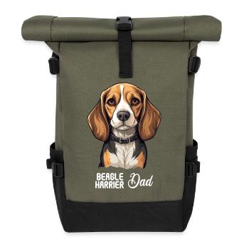 Hund Beagle Harrier - Rolltop Rucksack - Olive/Schwarz - Vorne