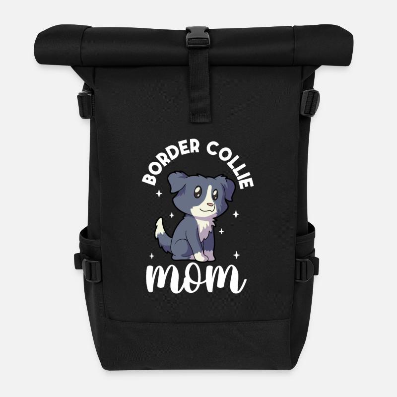 Border Collie Mom - Border Collie - Rolltop Rucksack - Schwarz