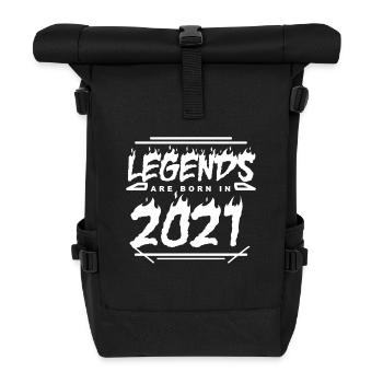 2021 - Jahrgang 2021 - Baujahr 2021 - Rolltop Rucksack - Schwarz - Vorne