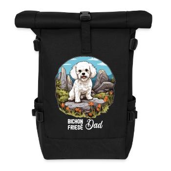 Chien Bichon Friesé - Sac à dos roll top - noir - Devant
