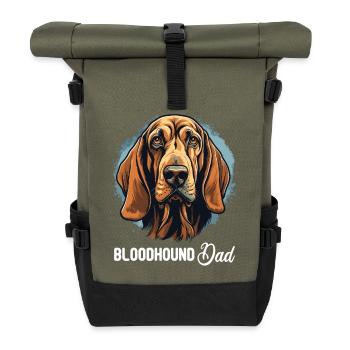 Hund Bloodhound - Rolltop Rucksack - Olive/Schwarz - Vorne