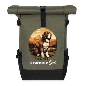 Dog St. Bernard - Roll Top Backpack - olive/black - Front