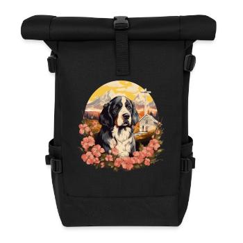 Dog St. Bernard - Roll Top Backpack - black - Front