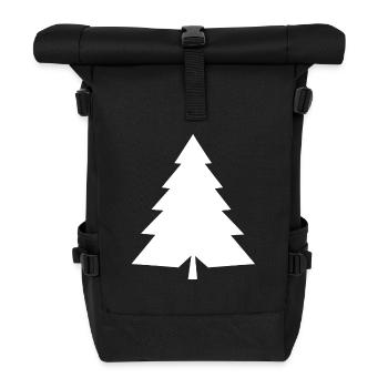 Vielseitiger Zauber: Weißer Tannenbaum Silhouette - Rolltop Rucksack - Schwarz - Vorne