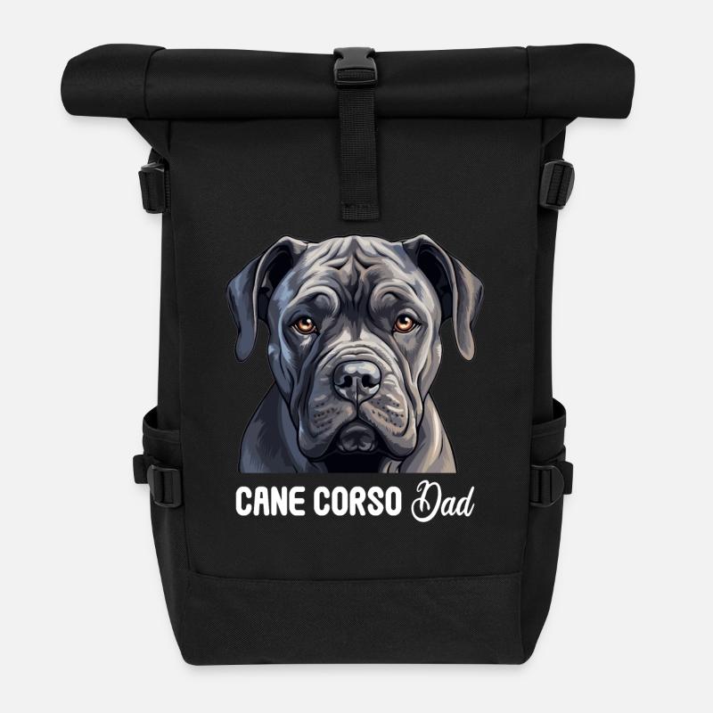 Hund Cane Corso - Rolltop Rucksack - Schwarz