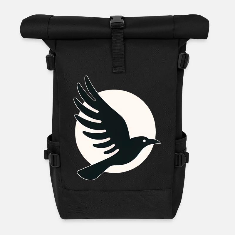 Rabe Mond Flug - Rolltop Rucksack - Schwarz
