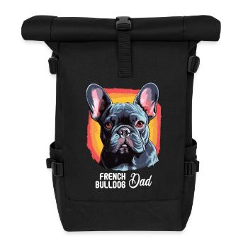 Hund French Bulldog - Rolltop Rucksack - Schwarz - Vorne