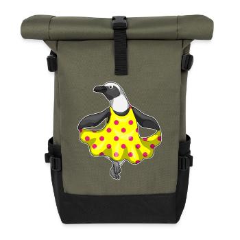 Pinguin Polka Dots Kleid - Rolltop Rucksack - Olive/Schwarz - Vorne