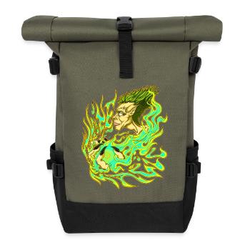 White Magic - Roll Top Backpack - olive/black - Front