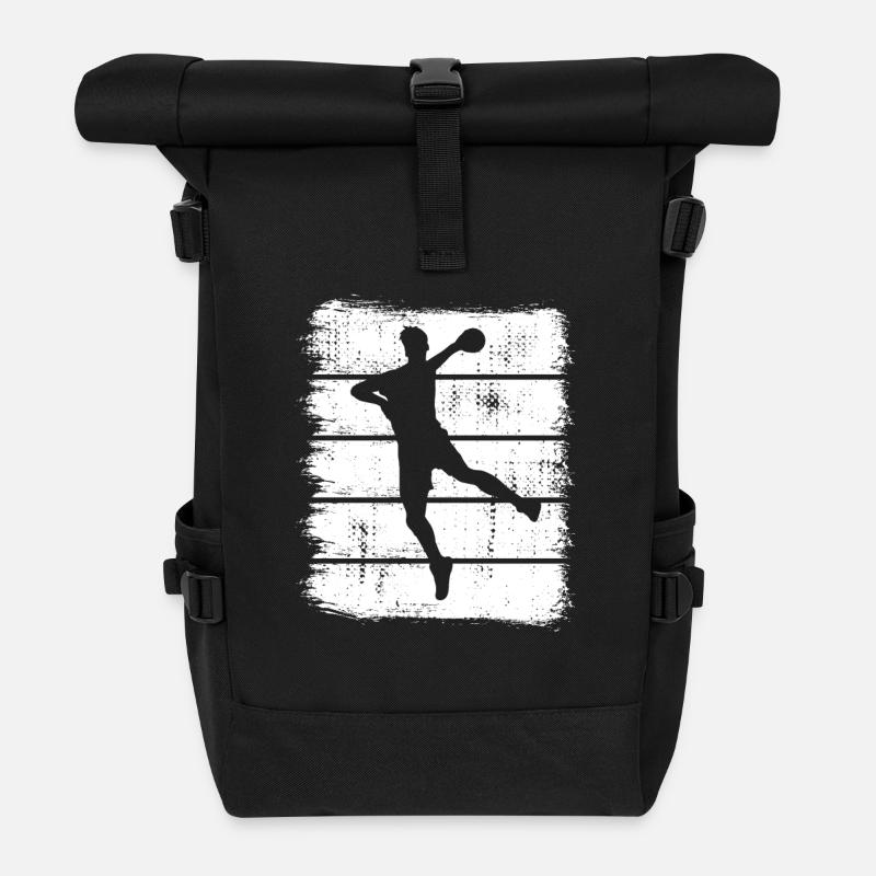 Handballer Junge - Rolltop Rucksack - Schwarz
