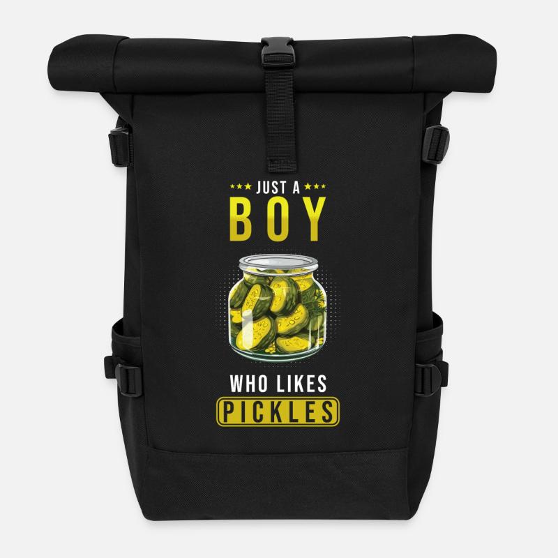 Gurken Liebhaber eingelegte Gurke Geschenk - Rolltop Rucksack - Schwarz