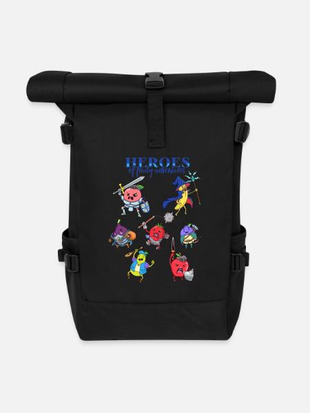 Héros d’aventures fruitées - Cartoon Fruits - Sac à dos roll top - noir
