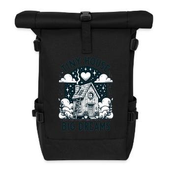 Tiny House Owner Builder - Tiny House Big Dreams - Rolltop Rucksack - Schwarz - Vorne