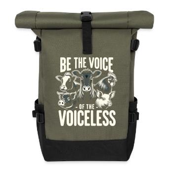 Droits des animaux Vegan Soyez la voix des sans-voix - Sac à dos roll top - olive/noir - Devant