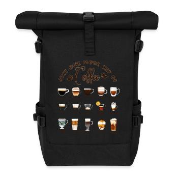 Noch eine Tasse Kaffee - Kaffeearten - Rolltop Rucksack - Schwarz - Vorne