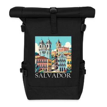 Salvador, Brazil, Colonial Architecture - Roll Top Backpack - black - Front