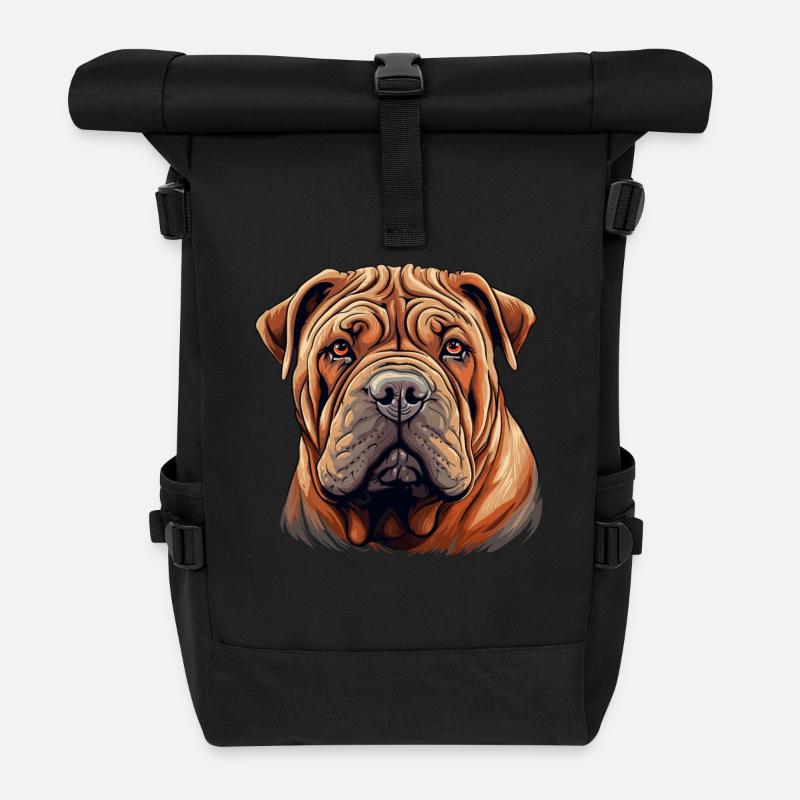 Shar Pei - Rolltop Rucksack - Schwarz