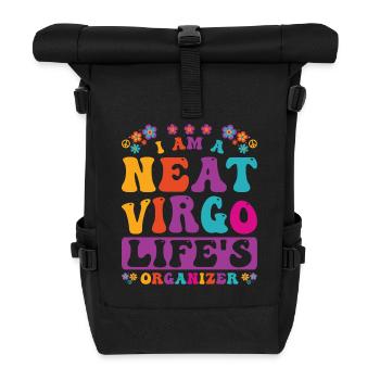 Virgo Zodiac Personality Groovy Cool Virgo Idea - Roll Top Backpack - black - Front