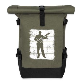 Banjo Player Sketch - Roll Top Backpack - olive/black - Front