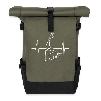 Sylt Skyline North Sea Heartbeat North Frisia Sylter - Roll Top Backpack - olive/black - Front