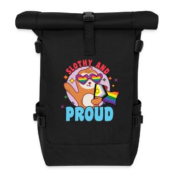 Fabelhaftes Faultier-Leben mit LGBT-Flagge - Rolltop Rucksack - Schwarz - Vorne