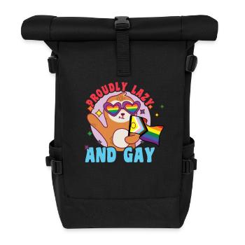 Fabelhaftes Faultier-Leben mit LGBT-Flagge - Rolltop Rucksack - Schwarz - Vorne