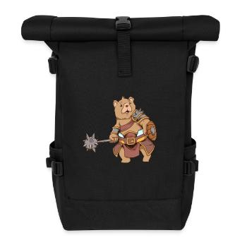 RPG Character - Cleric - Healer - Bear - Roll Top Backpack - black - Front