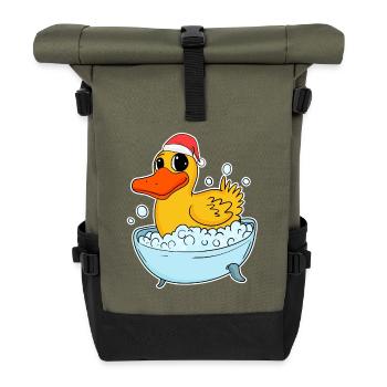 Canard en caoutchouc Noël - Sac à dos roll top - olive/noir - Devant