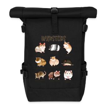 Viele verschiedene Hamster - Rolltop Rucksack - Schwarz - Vorne