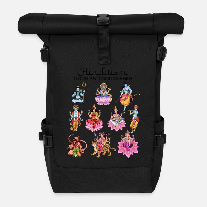 Götter des Hindusimus - Rolltop Rucksack - Schwarz