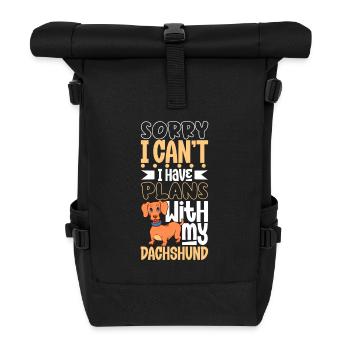 Projets avec mon teckel - Sac à dos roll top - noir - Devant