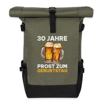 30 Geburtstag Biertrinker Bierliebhaber Bier - Rolltop Rucksack - Olive/Schwarz - Vorne